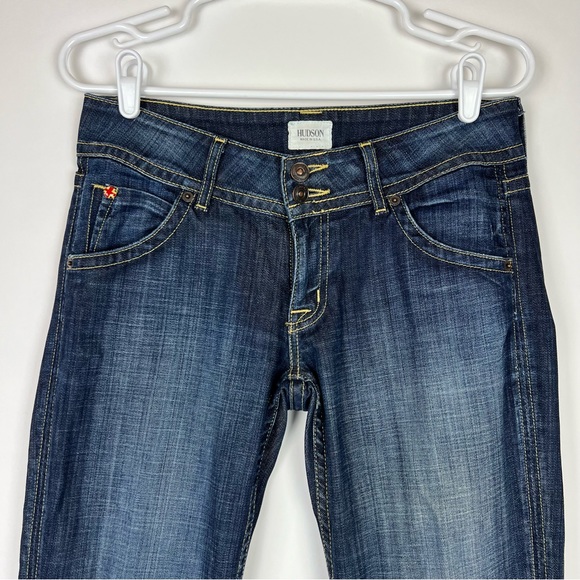 Hudson Jeans Signature Bootcut Flap Pocket Low Rise W170DHA Elm Dark Wash Sz 28 - Picture 3 of 11